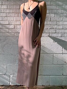 On Twelfth Color Block Maxi Dress Size S Made in USA